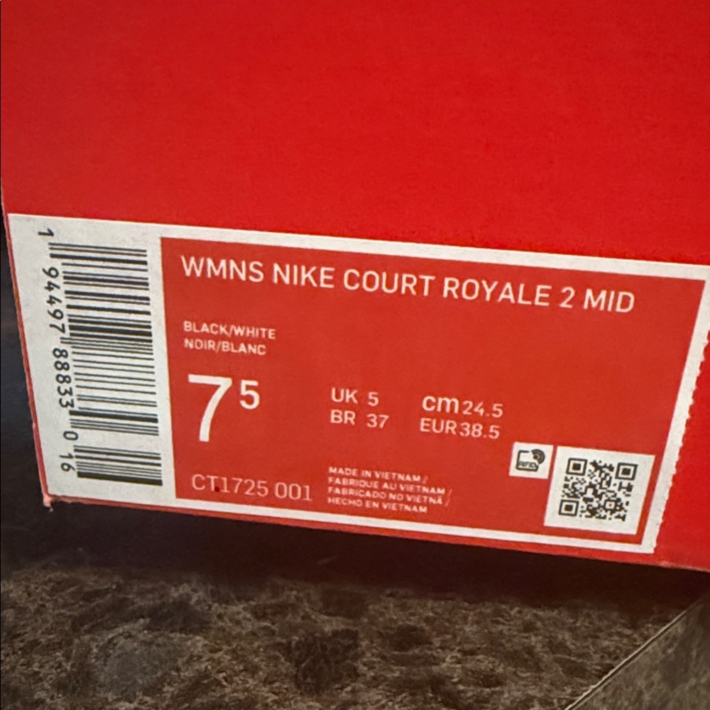 Nike Court Royale 2 Mid Black White Women's Sneakers